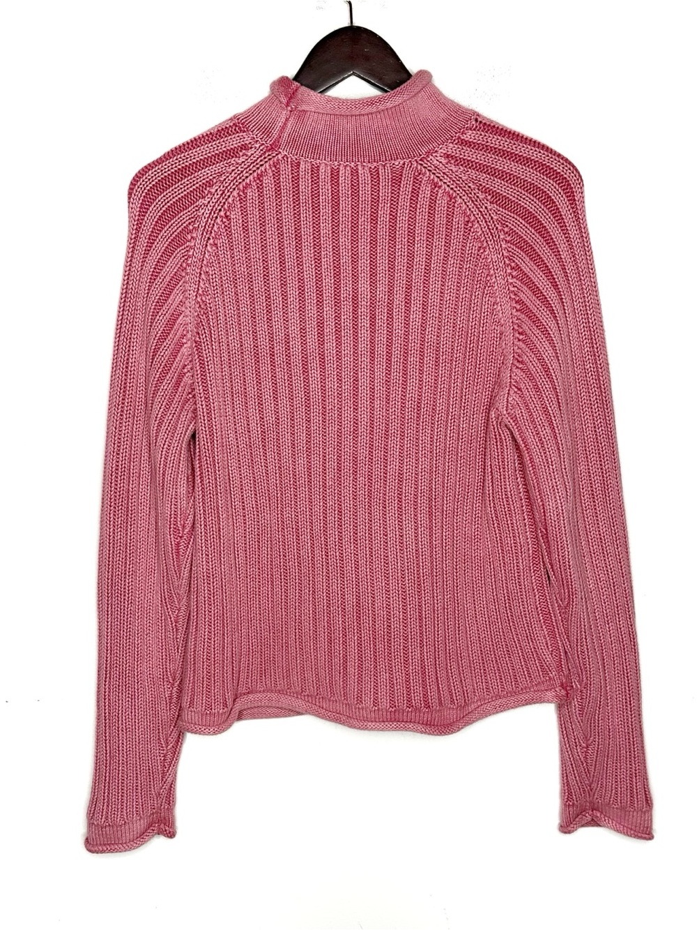 Faherty Sunwashed Cotton Rollneck Sweater - Baroque Rose Size Medium - Picture 4 of 12